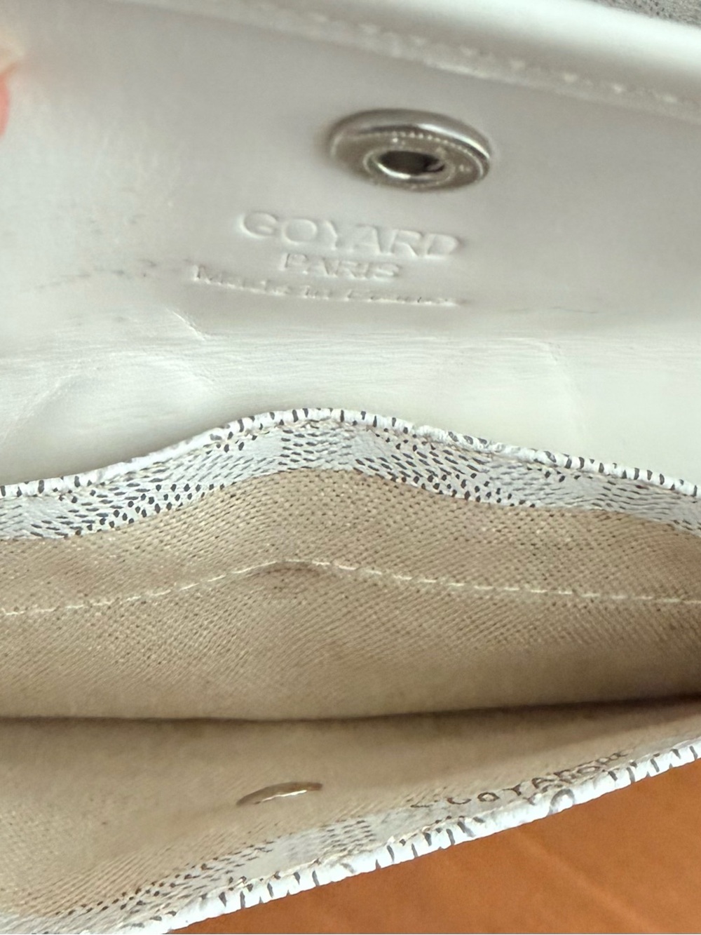 Goyard -White Chevron St Louis GM Tote with Pouch w/COA - Picture 6 of 12